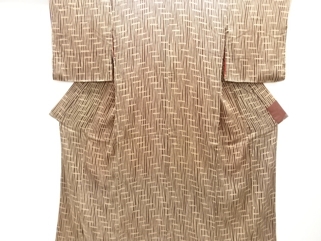 JAPANESE KIMONO / ANTIQUE KIMONO / SILK / KINSHA / ABSTRACT STRIPE